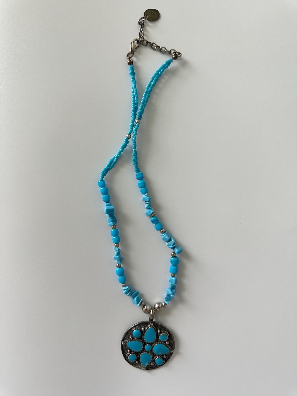 Turquoise Bead Pendant Necklace - Women Jewelry